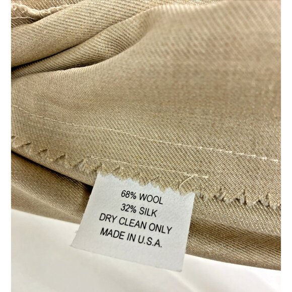 $$$ Sz 3 Shamask Beige   Wool Silk Taper Leg Pants - Picture 3 of 4
